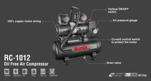 خرید کمپرسور باد سایلنت 10 لیتری رونیکس مدل RC-1012
