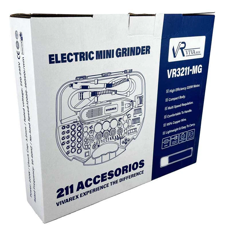 بسته بندی فرز انگشتی مینیاتوری ۲۱۱ پارچه ویوارکس مدل VR3211-MG
