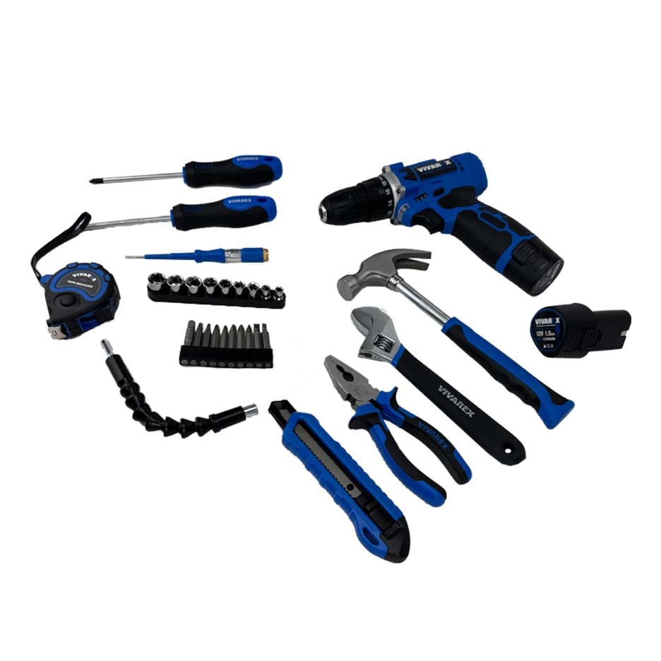کیت دریل پیچ گوشتی شارژی ویوارکس 12 ولت 40 پارچه دو باتری مدل VR1240-CDK