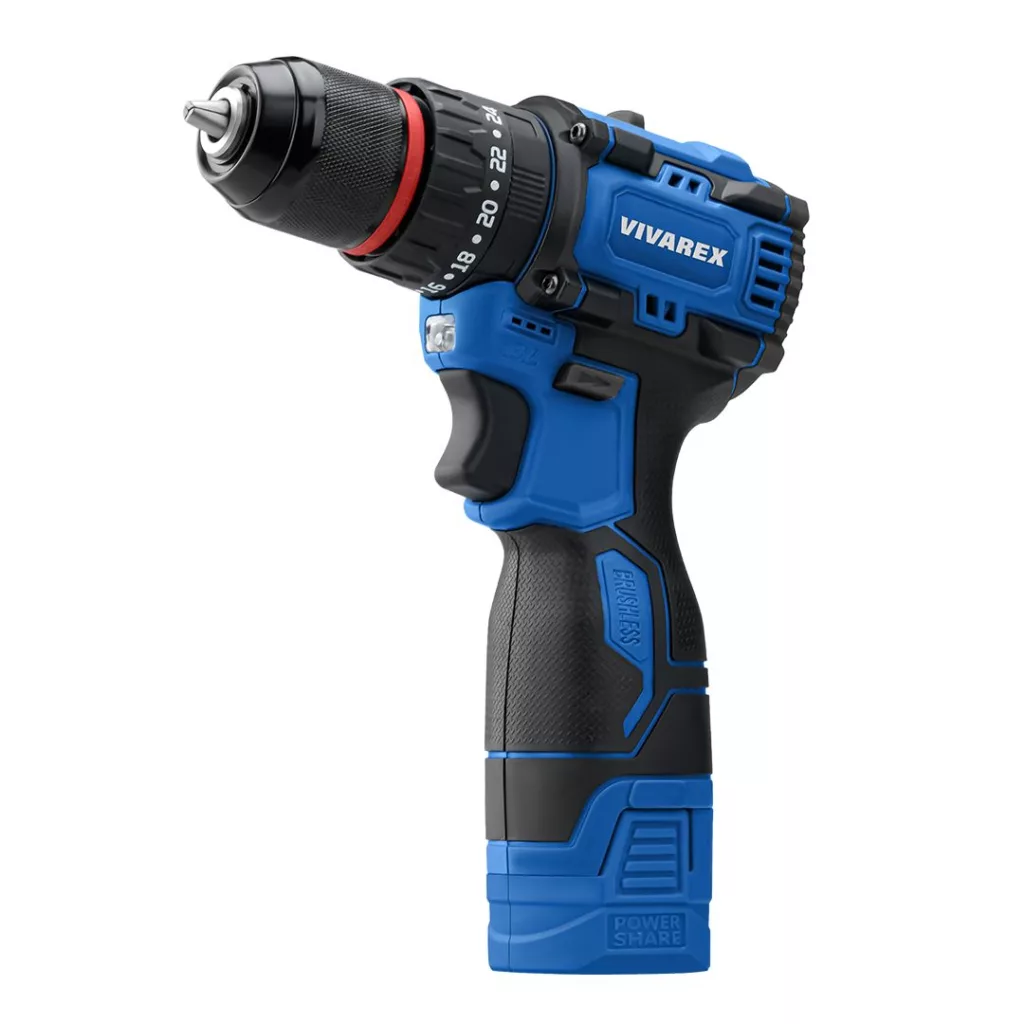 دریل شارژی 16 ولت چکشی دو باطری براشلس ویوارکس مدل VR1608-BLX