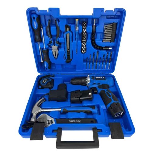 کیت دریل پیچ گوشتی شارژی ویوارکس 12 ولت 40 پارچه دو باتری مدل VR1240-CDK