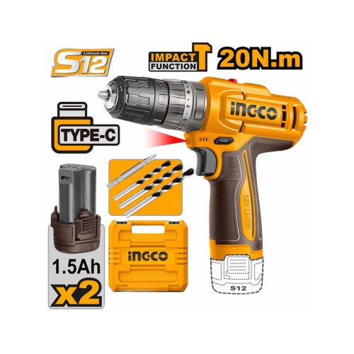ingco-cidli12206-cordless-drill-12v